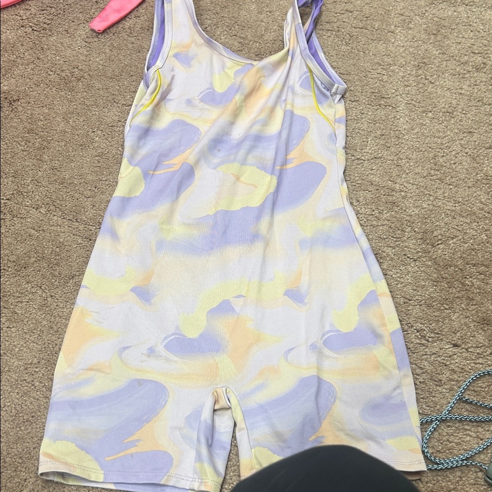 Girls' Pastel Swirl One-Piece leotard bind d18